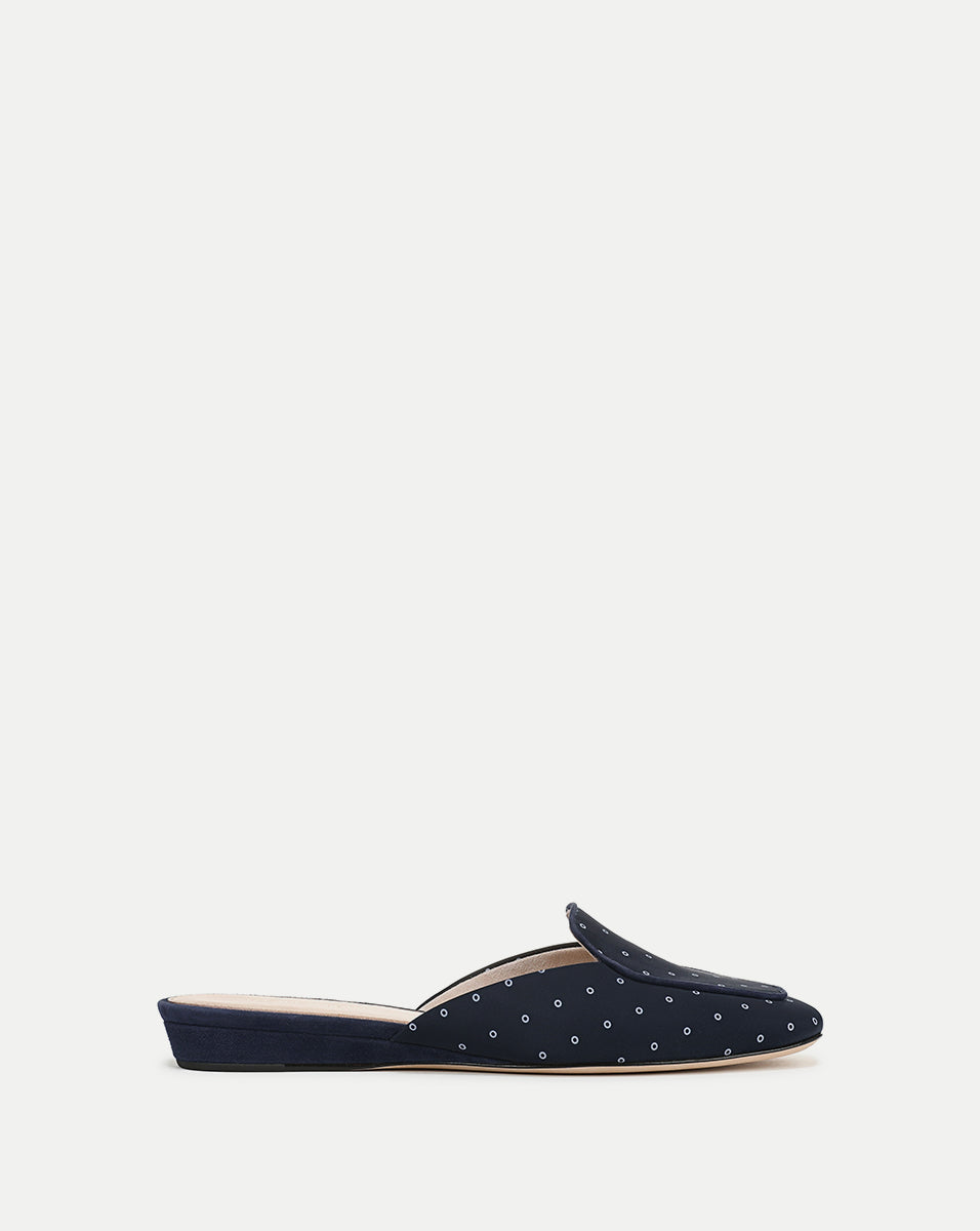 Veronica Beard Moritz Printed Loafer Mule - Navy