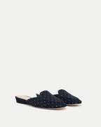 Veronica Beard Moritz Printed Loafer Mule - Navy