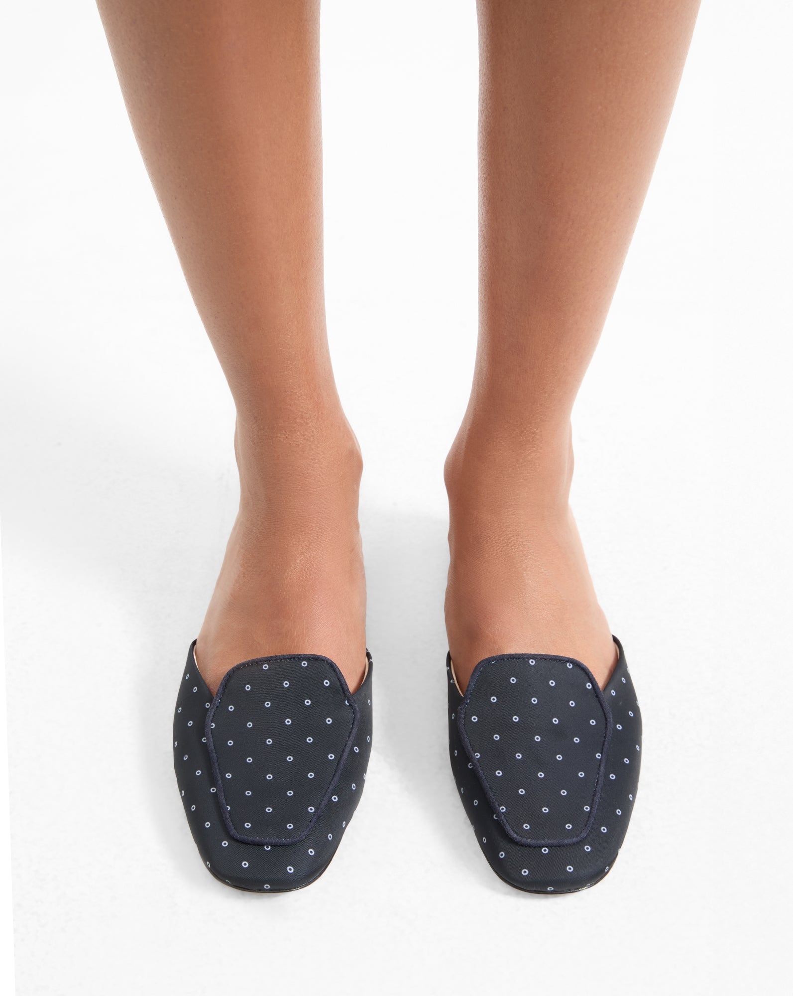 Moritz Printed Loafer Mule in Navy | Veronica Beard