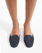 Veronica Beard Moritz Printed Loafer Mule - Navy