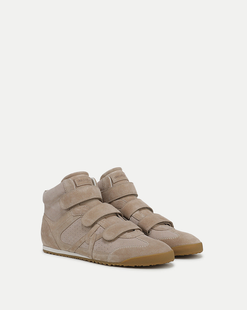 Nima High-Top Velcro Sneaker in Sand Beige | Veronica Beard