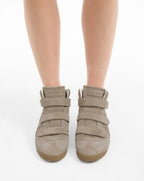 Veronica Beard Nima High-Top Velcro Sneaker - Sand