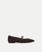 Veronica Beard Selene Embellished Flat - Espresso