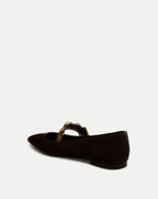 Veronica Beard Selene Embellished Flat - Espresso