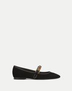 Veronica Beard Selene Embellished Flat - Black