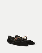 Veronica Beard Selene Embellished Flat - Black