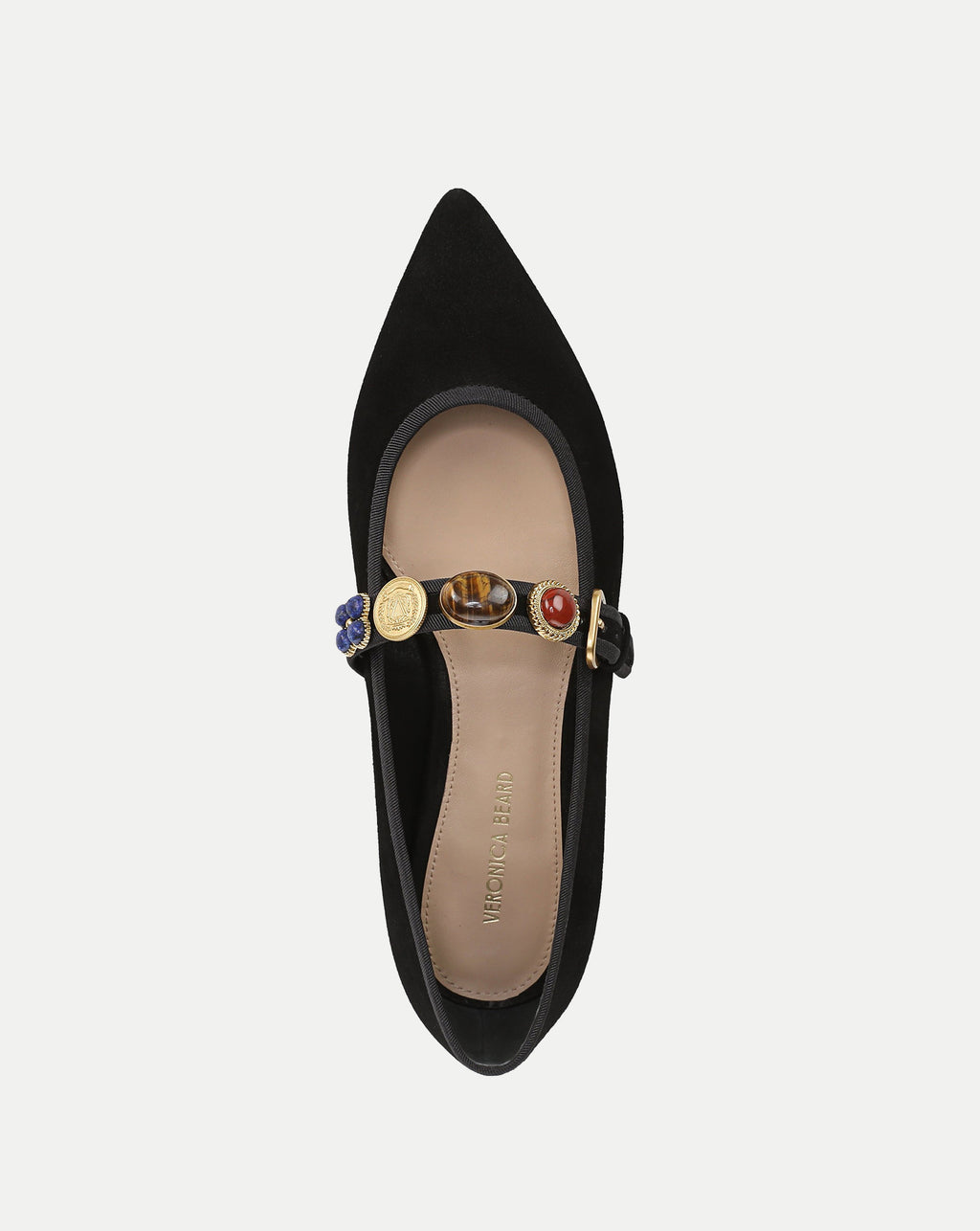 Veronica Beard Selene Embellished Flat - Black