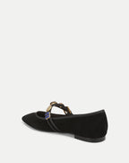 Veronica Beard Selene Embellished Flat - Black