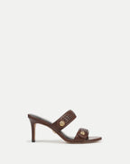Veronica Beard Sona Woven Heeled Sandal - Chocolate