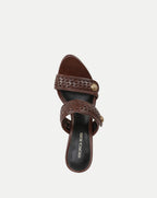 Veronica Beard Sona Woven Heeled Sandal - Chocolate