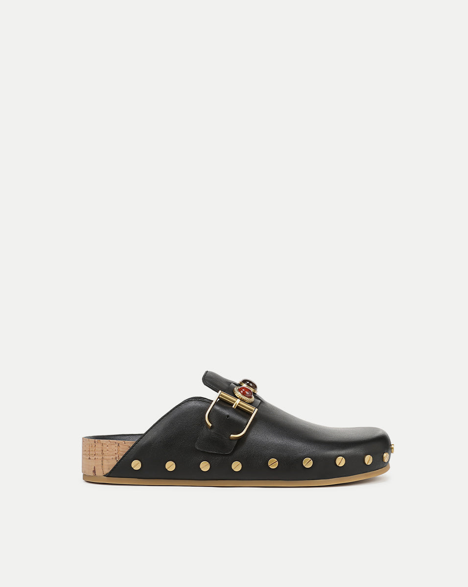 Veronica Beard Fern Embellished Clog - Black