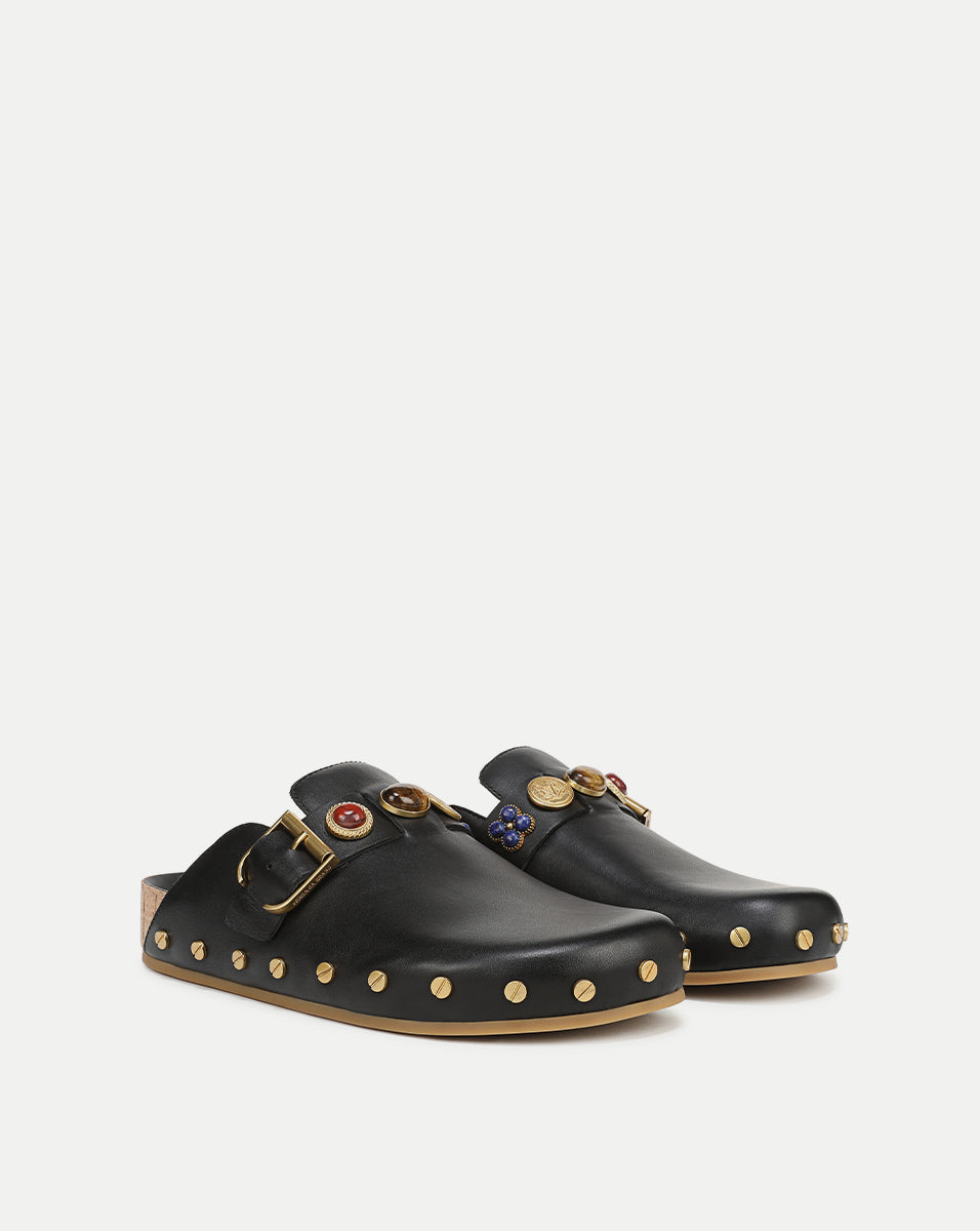 Veronica Beard Fern Embellished Clog - Black