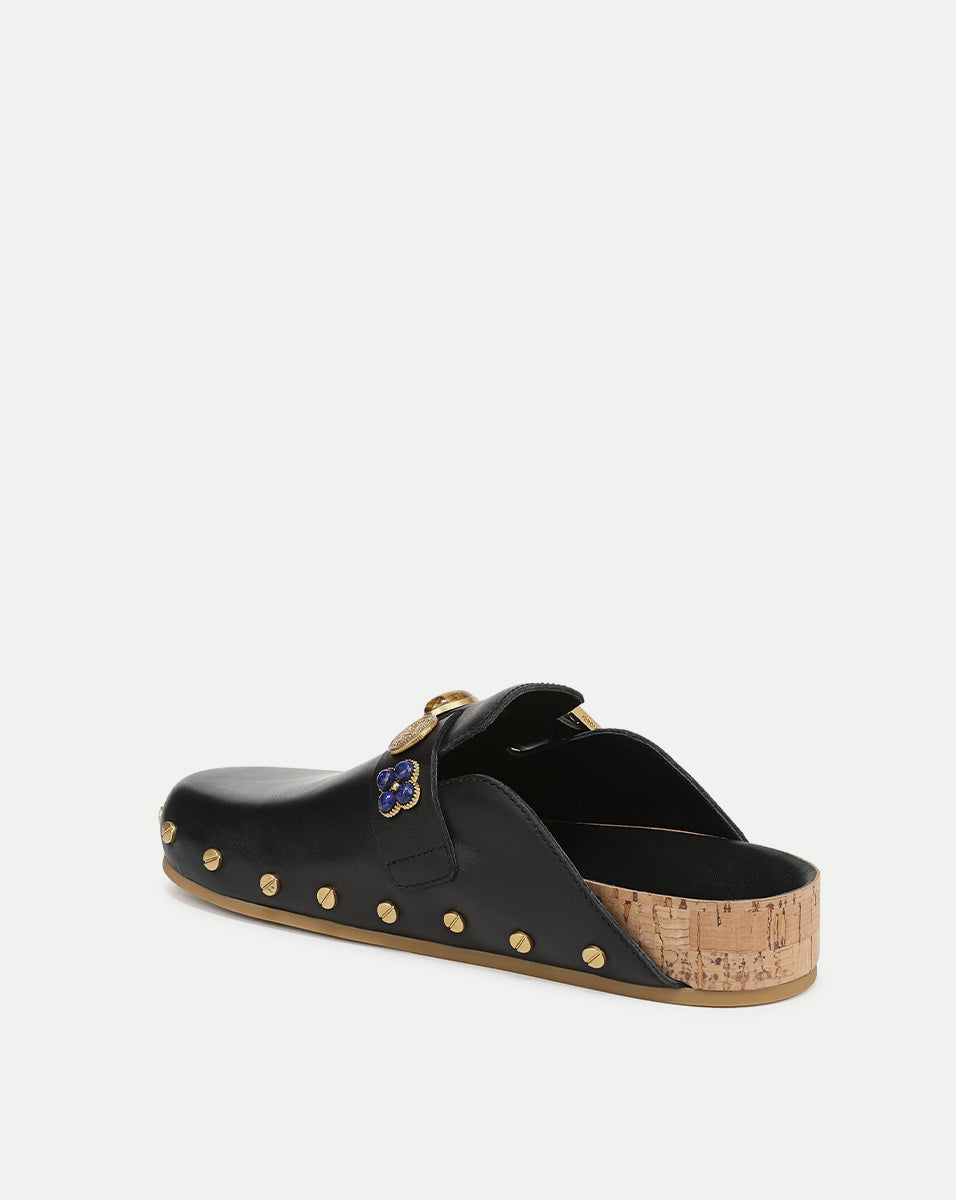 Veronica Beard Fern Embellished Clog - Black