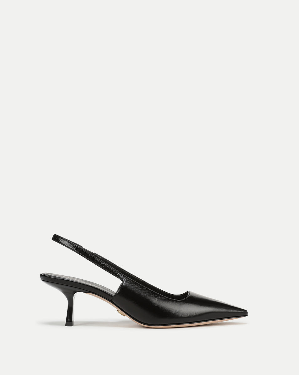 Veronica Beard Cashel Slingback Heel - Black Leather