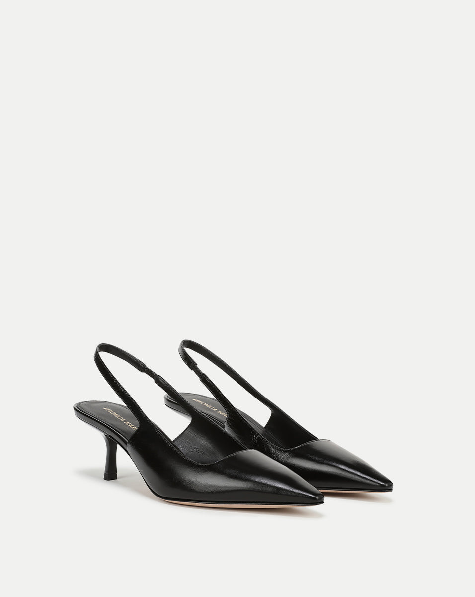 Veronica Beard Cashel Slingback Heel - Black Leather