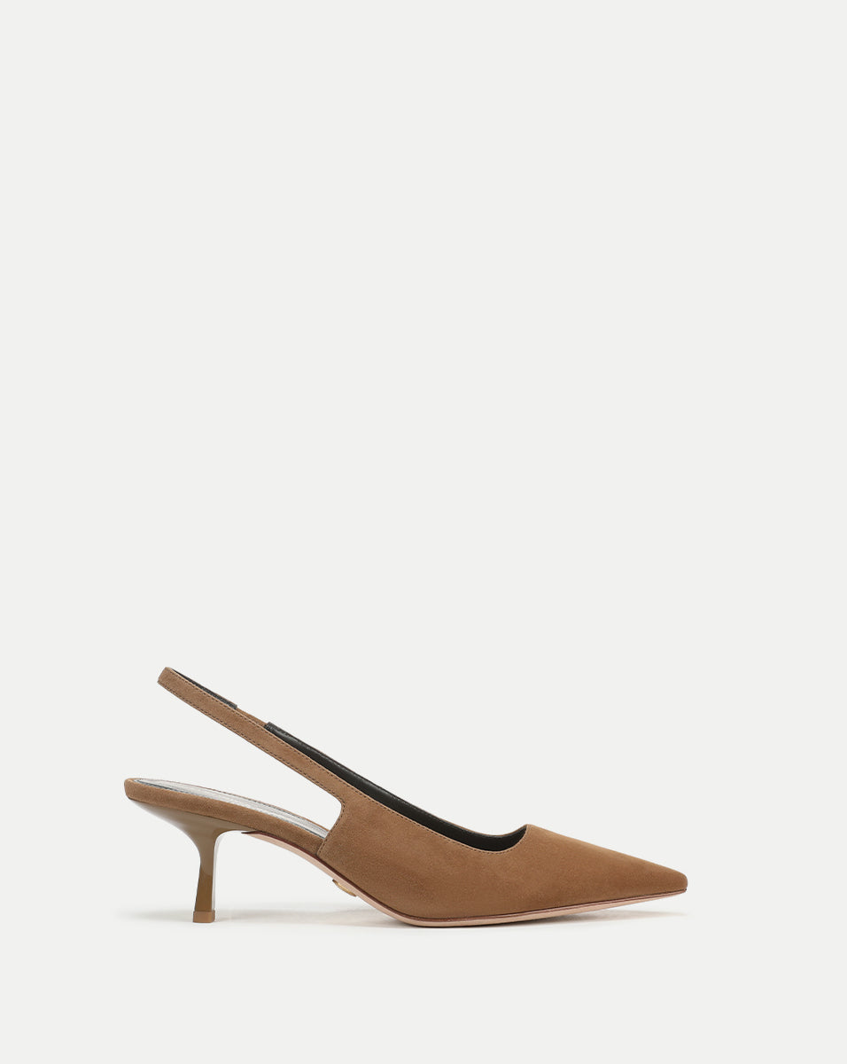 Cashel Slingback Heel in Tan | Veronica Beard