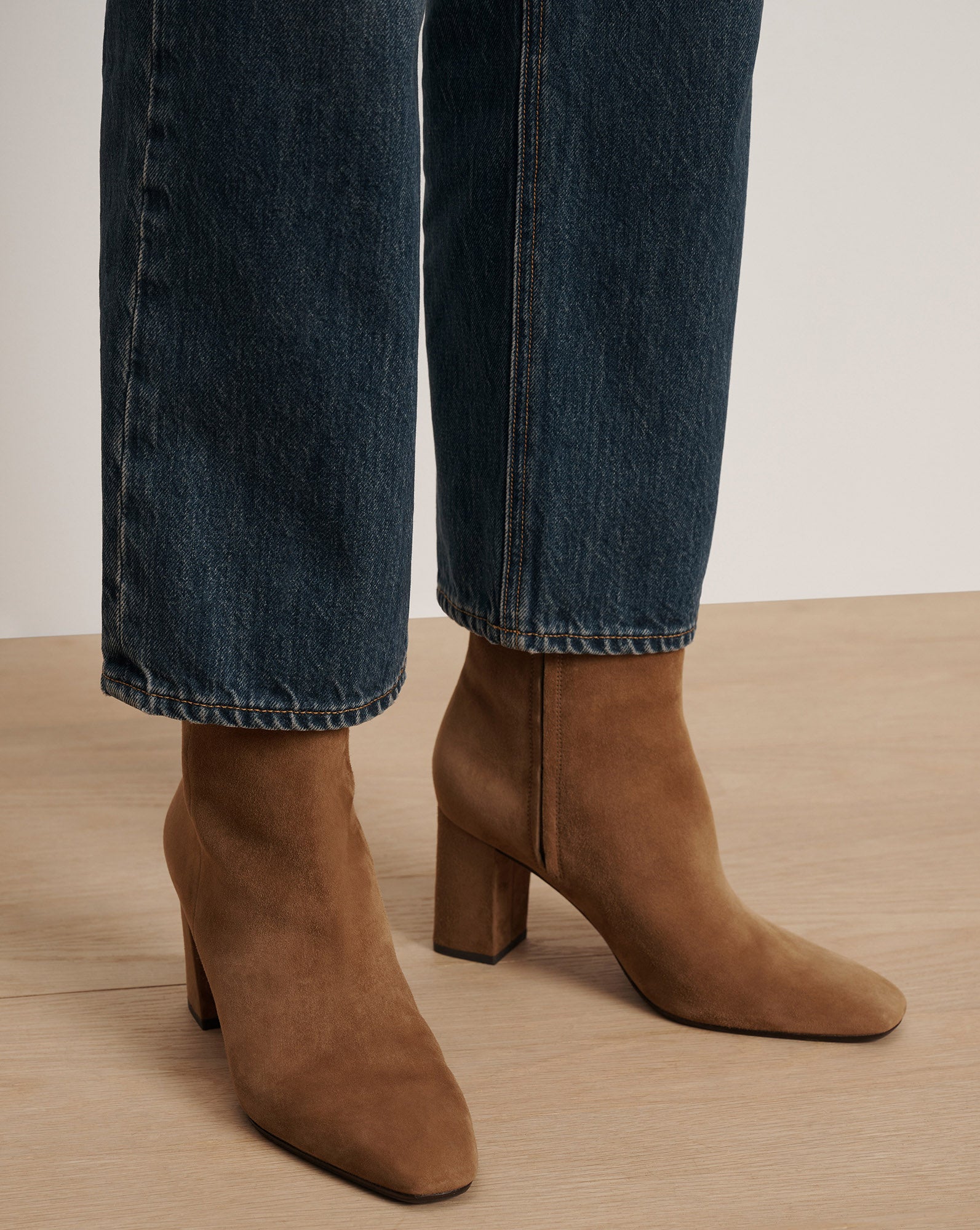 Cera Suede Ankle Boot in Tan Hazelwood | Veronica Beard