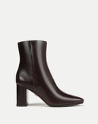 Veronica Beard Cera Leather Ankle Boot - Dark Raisin