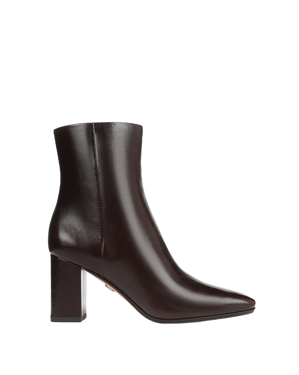 Veronica Beard Cera Leather Ankle Boot - Dark Raisin