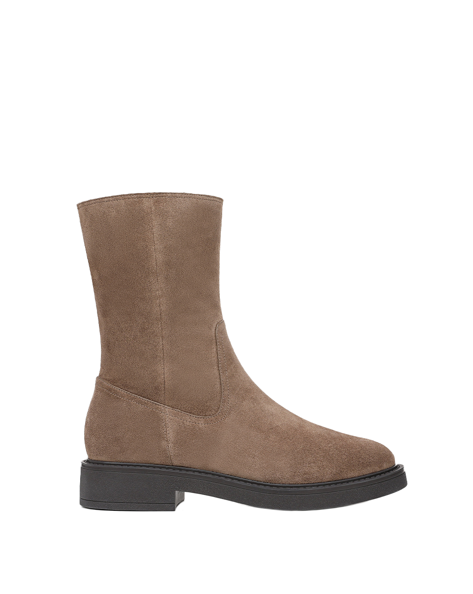 Creswell Shearling Mid-Calf Boot in Light Brown Suede Bark