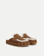 Veronica Beard Fenix Shearling Mule - Hazelwood