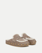 Veronica Beard Fenix Shearling Mule - Bark