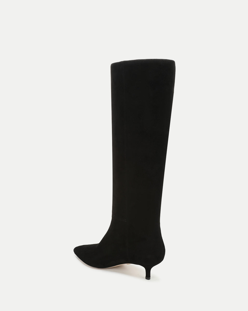Veronica Beard Lisa Kitten-Heel Boot - Black Suede