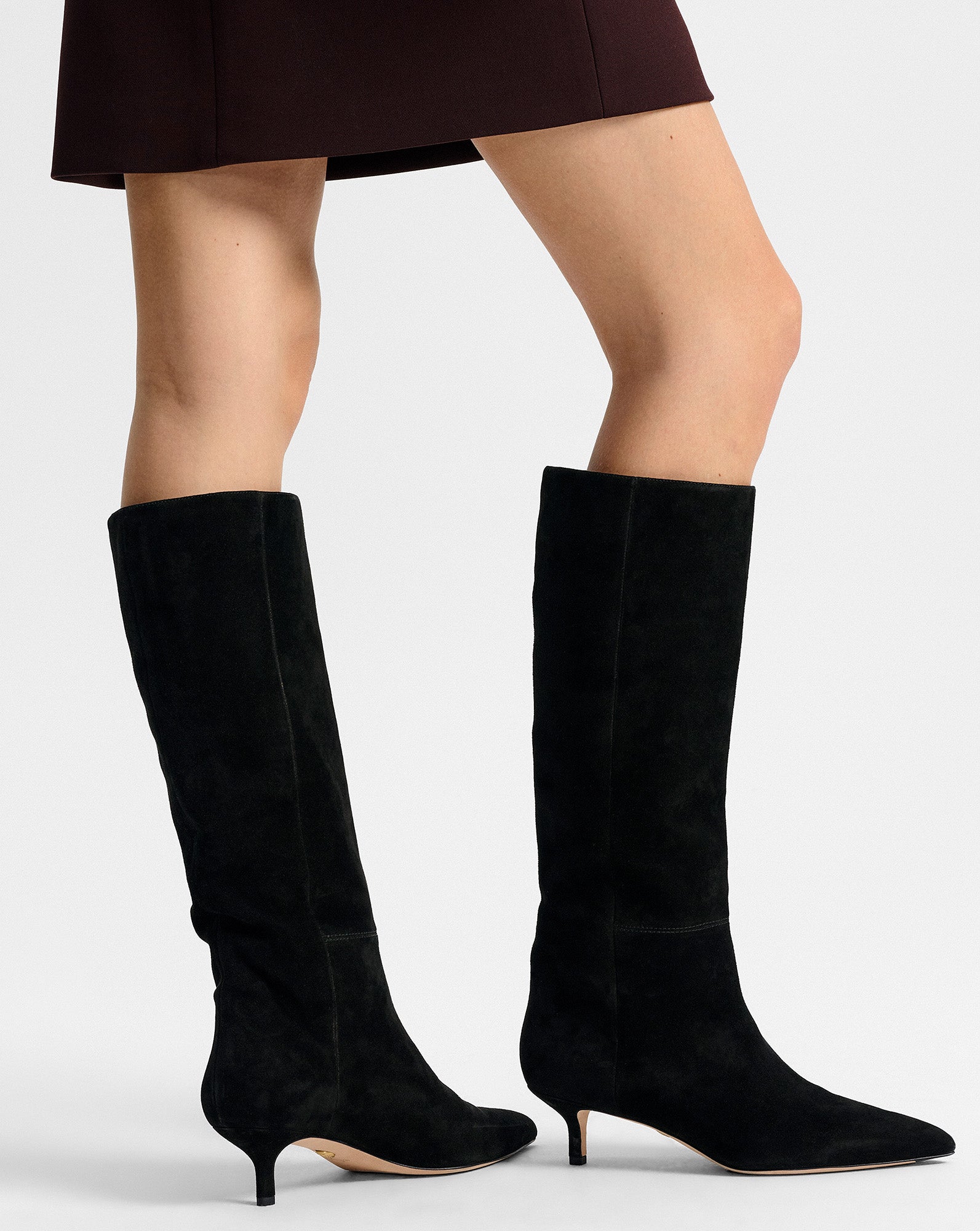 Veronica Beard Lisa Kitten-Heel Boot - Black Suede