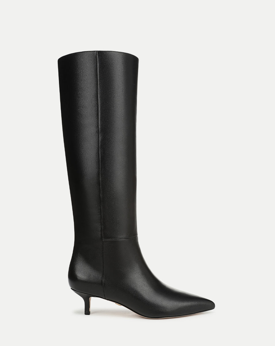 Veronica Beard Lisa Kitten-Heel Boot | Wide-Calf | Black