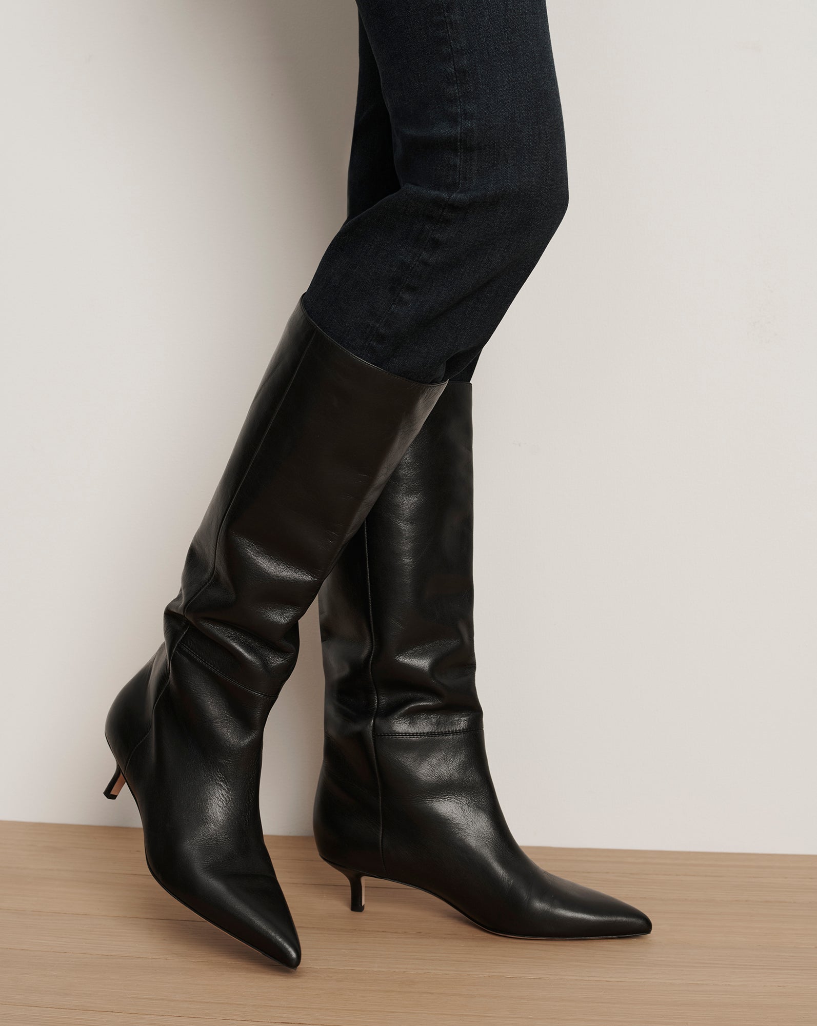 Veronica Beard Lisa Kitten-Heel Boot | Wide-Calf | Black | Size 8.5 Veronica Beard Lisa Kitten-Heel Boot | Wide-Calf | Black | Size 8.5