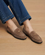 Veronica Beard Penny Lug-Sole Loafer - Bark