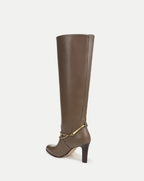 Veronica Beard Tarian Tall Chain Boot - Bark