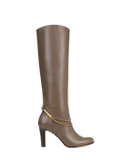 Veronica Beard Tarian Tall Chain Boot - Bark