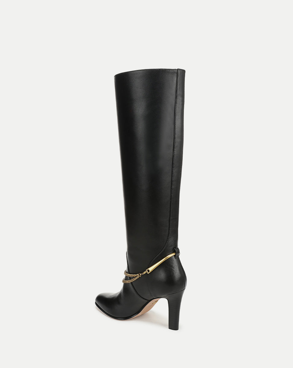 Veronica Beard Tarian Tall Chain Boot - Black