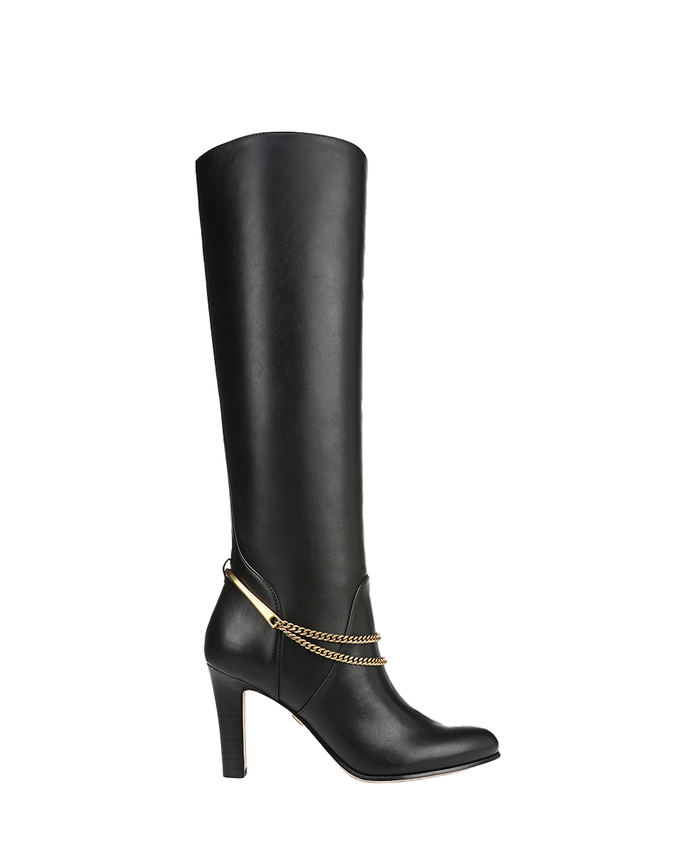 Veronica Beard Tarian Tall Chain Boot - Black