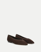 Veronica Beard Bancroft Suede Flat - Espresso