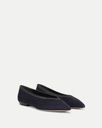 Veronica Beard Bancroft Suede Flat - Navy