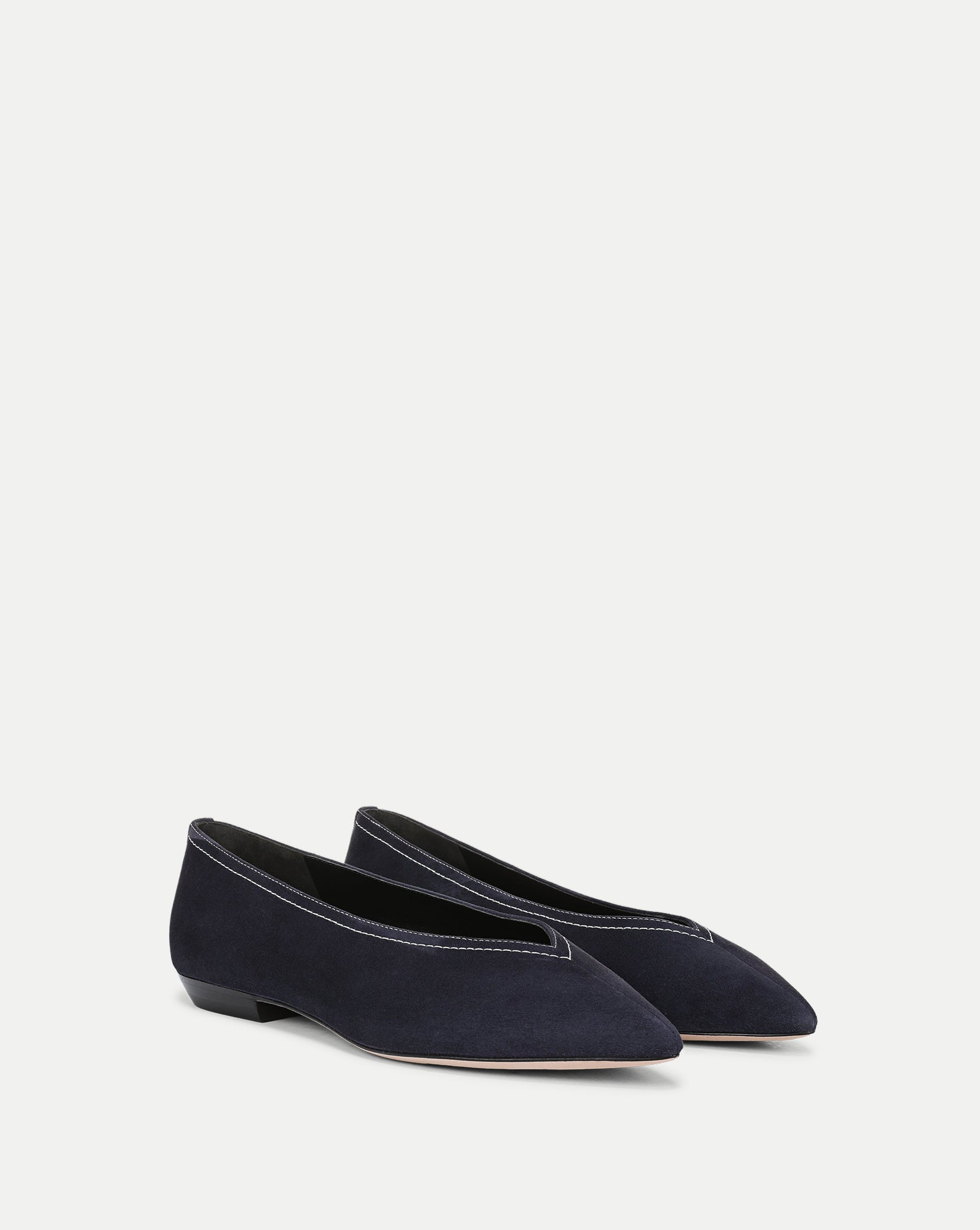 Veronica Beard Bancroft Suede Flat - Navy