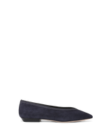 Veronica Beard Bancroft Suede Flat - Navy