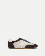 Veronica Beard Riviera Knit Sneaker - Espresso/Ecru