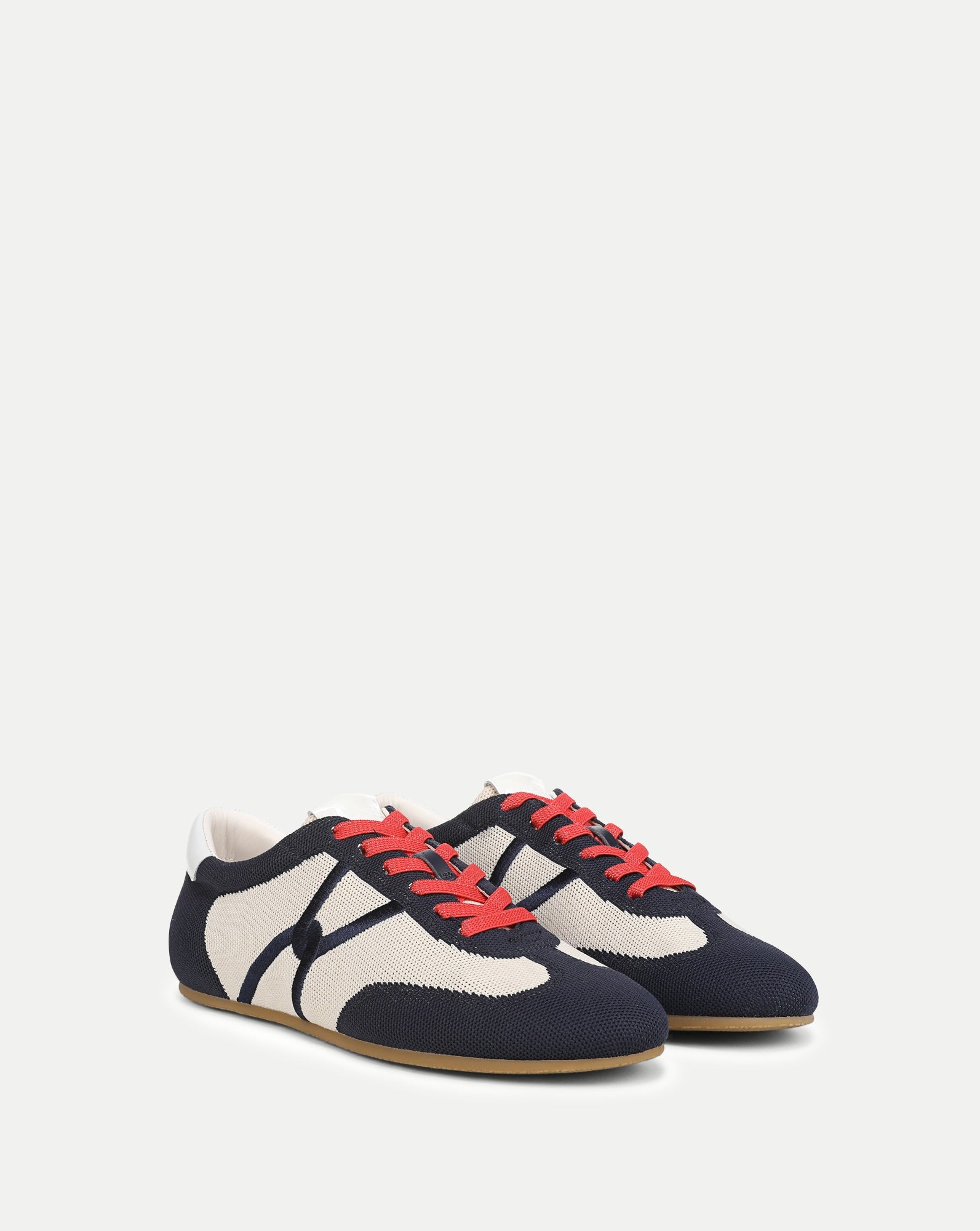 Riviera Knit Sneaker in Navy/Ecru | Veronica Beard