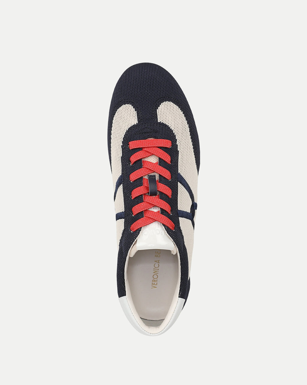 Veronica Beard Riviera Knit Sneaker - Navy/Ecru