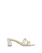 Veronica Beard Via Croc-Embossed Mid-Heel Sandal - Ecru