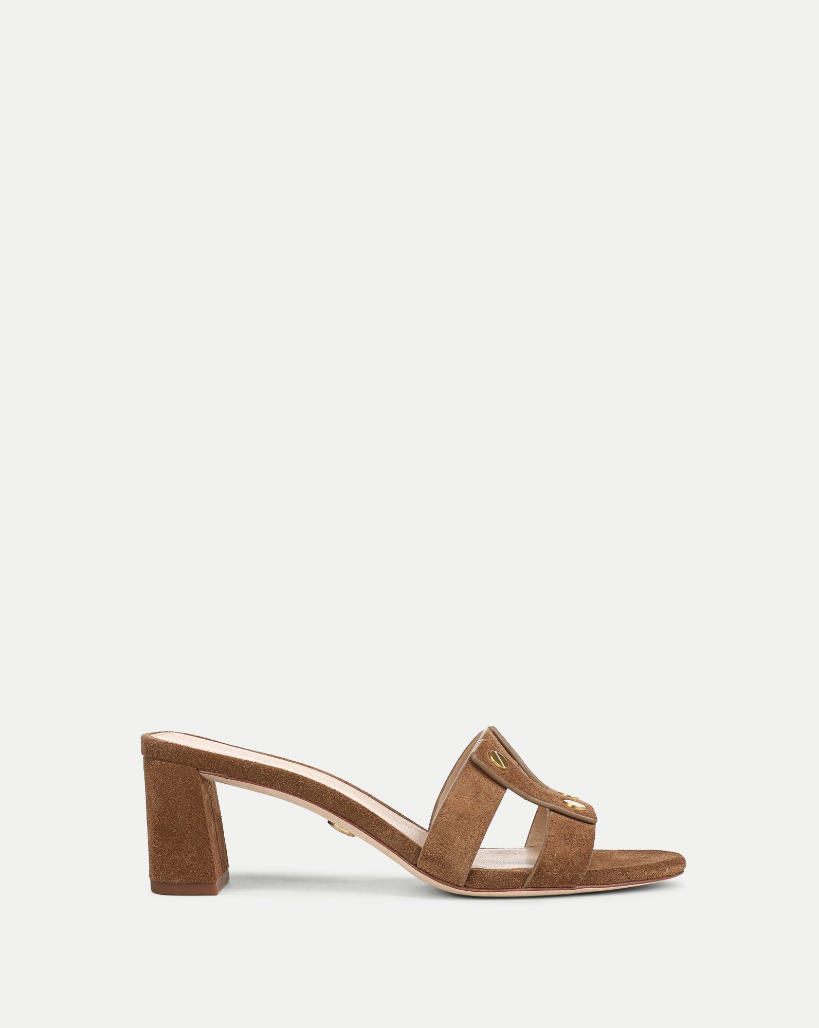 Veronica Beard Via Suede Mid-Heel Sandal - Chestnut