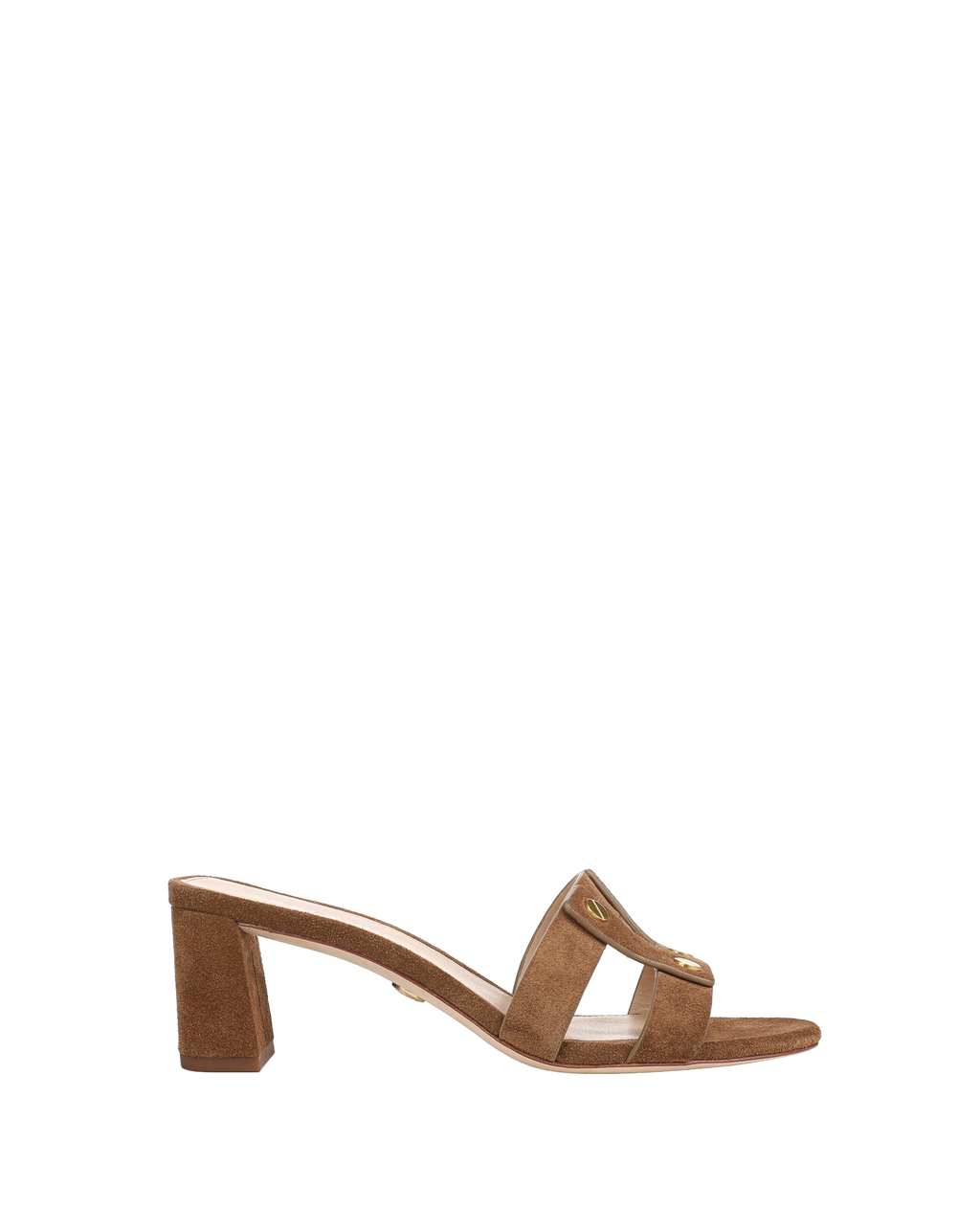 Veronica Beard Via Suede Mid-Heel Sandal - Chestnut