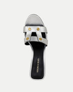 Veronica Beard Via Silver Mid-Heel Sandal - Silver