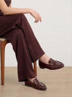 Veronica Beard Prilla Leather Loafer - Pinot Noir