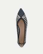 Veronica Beard Bancroft Woven Leather Flat - Blue Multi