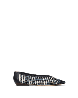 Veronica Beard Bancroft Woven Leather Flat - Blue Multi