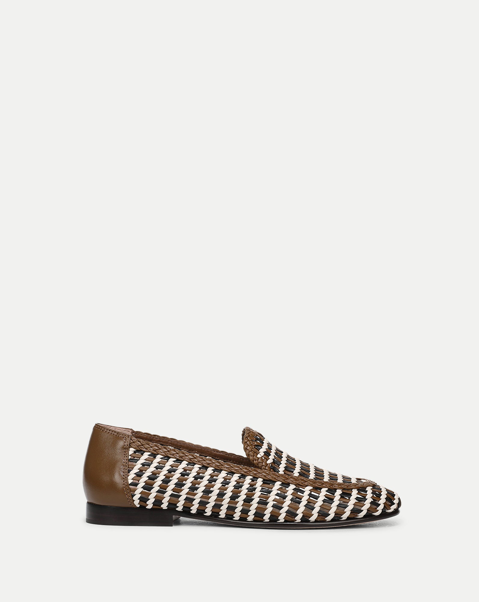 Prilla Woven Leather Loafer in Brown Multi | Veronica Beard